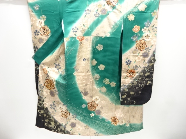 JAPANESE KIMONO / FURISODE / EMBROIDERY / SAKURA